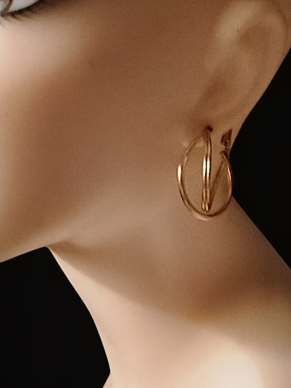 Gold Double Hoop Earrings for Women